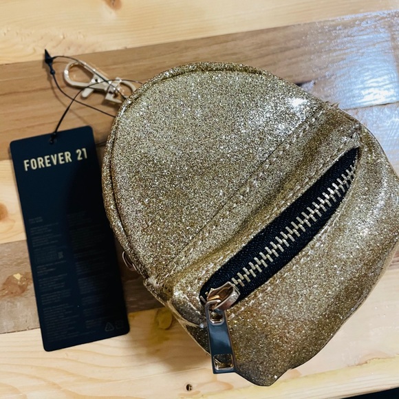 2/$20 gold Glitter mini backpack forever21 - Picture 2 of 7